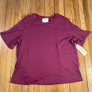 Silverts Womens Maroon Purple Adaptive Adapted T-Shirt XL New Disability